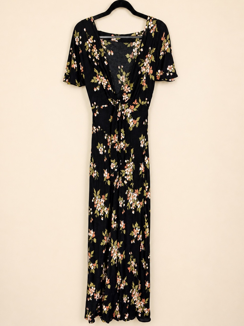 Reformation Lassie Daphne Midi Floral Open Back Maxi Dress Black Size 2 - Picture 5 of 10